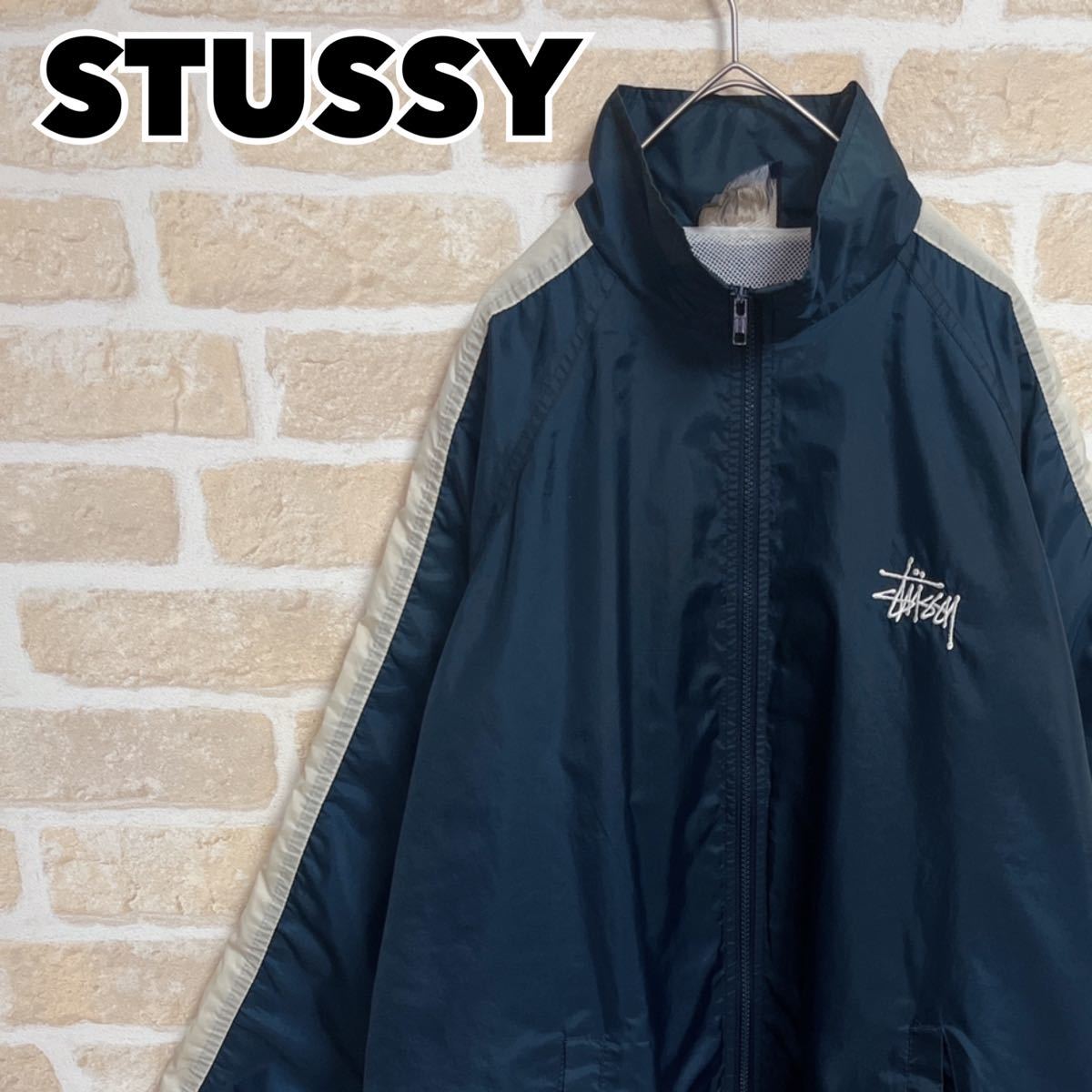 90s】 OLD STUSSY ステューシー ナイロンジャケット 刺繍ロゴ
