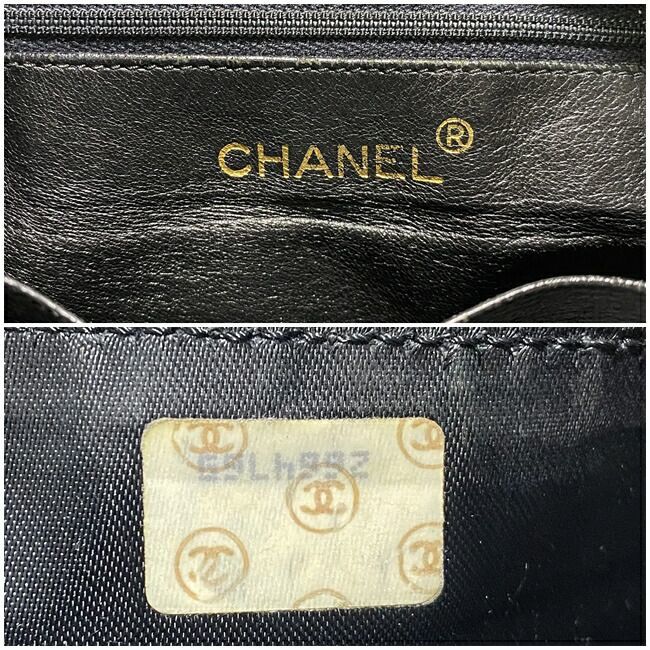 シャネル ショルダーバッグ ブラック ゴールド マトラッセ 美品 レザー ラムスキン 中古 6番台 CHANEL 黒_画像10