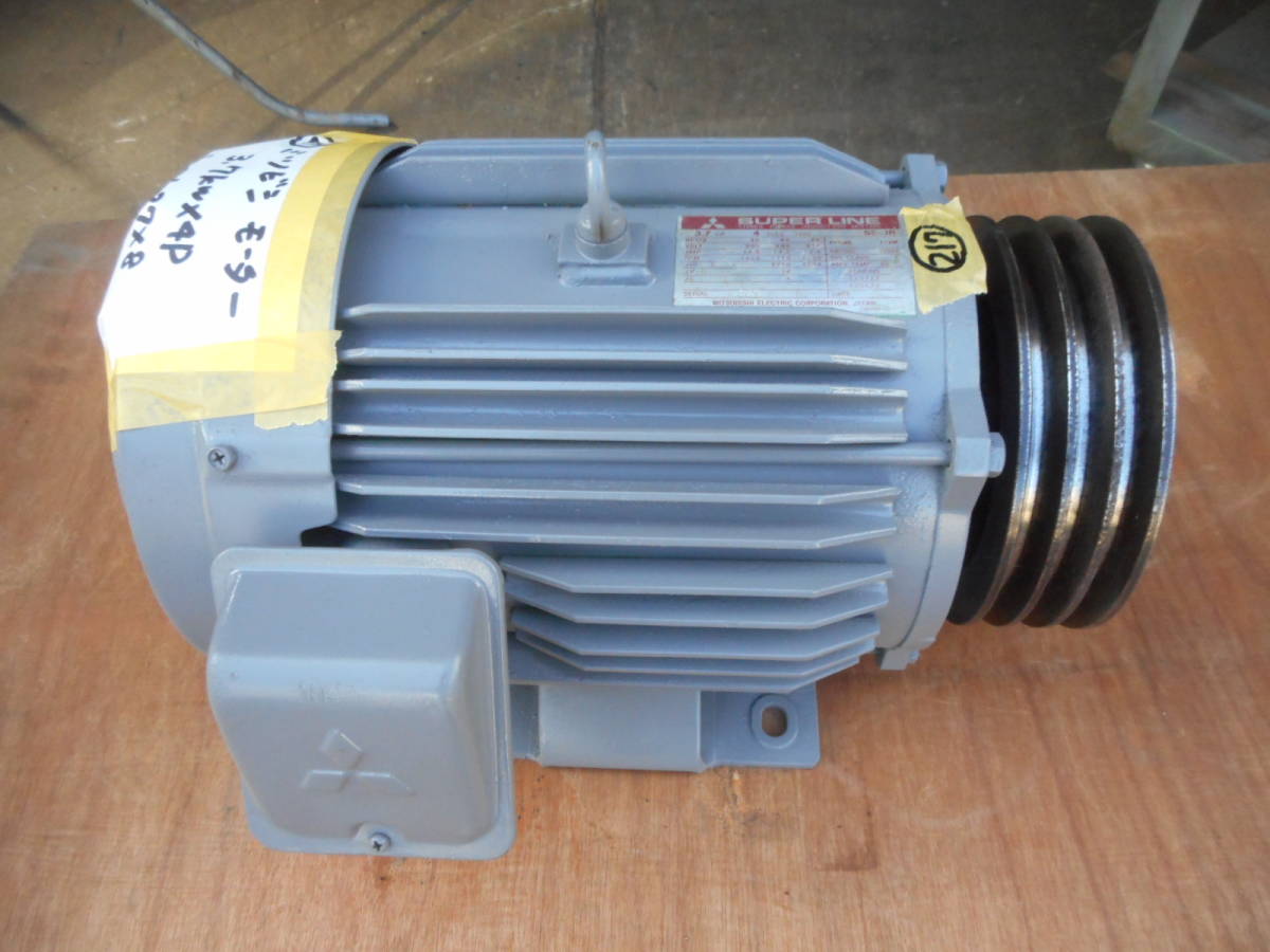 217) 三菱 モーター 3.7kw×4P SR-JR シャフト 27パイ、キー巾 8mm