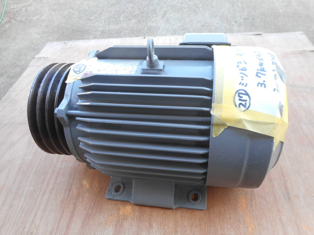 217) 三菱 モーター 3.7kw×4P SR-JR シャフト 27パイ、キー巾 8mm
