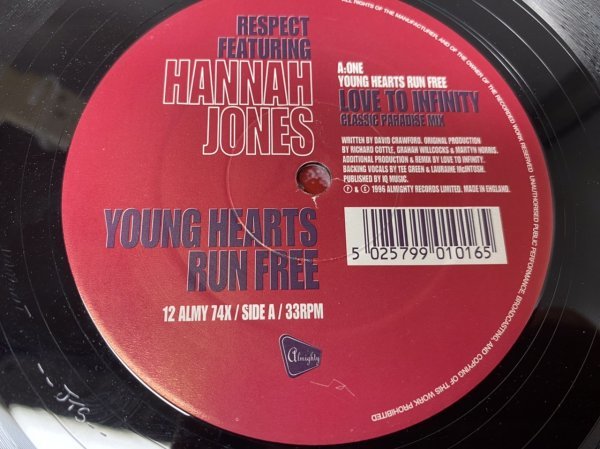 NO 9-2200 ◆ 12インチ ◆ Respect Featuring Hannah Jones ◆ Young Hearts Run Free_画像2