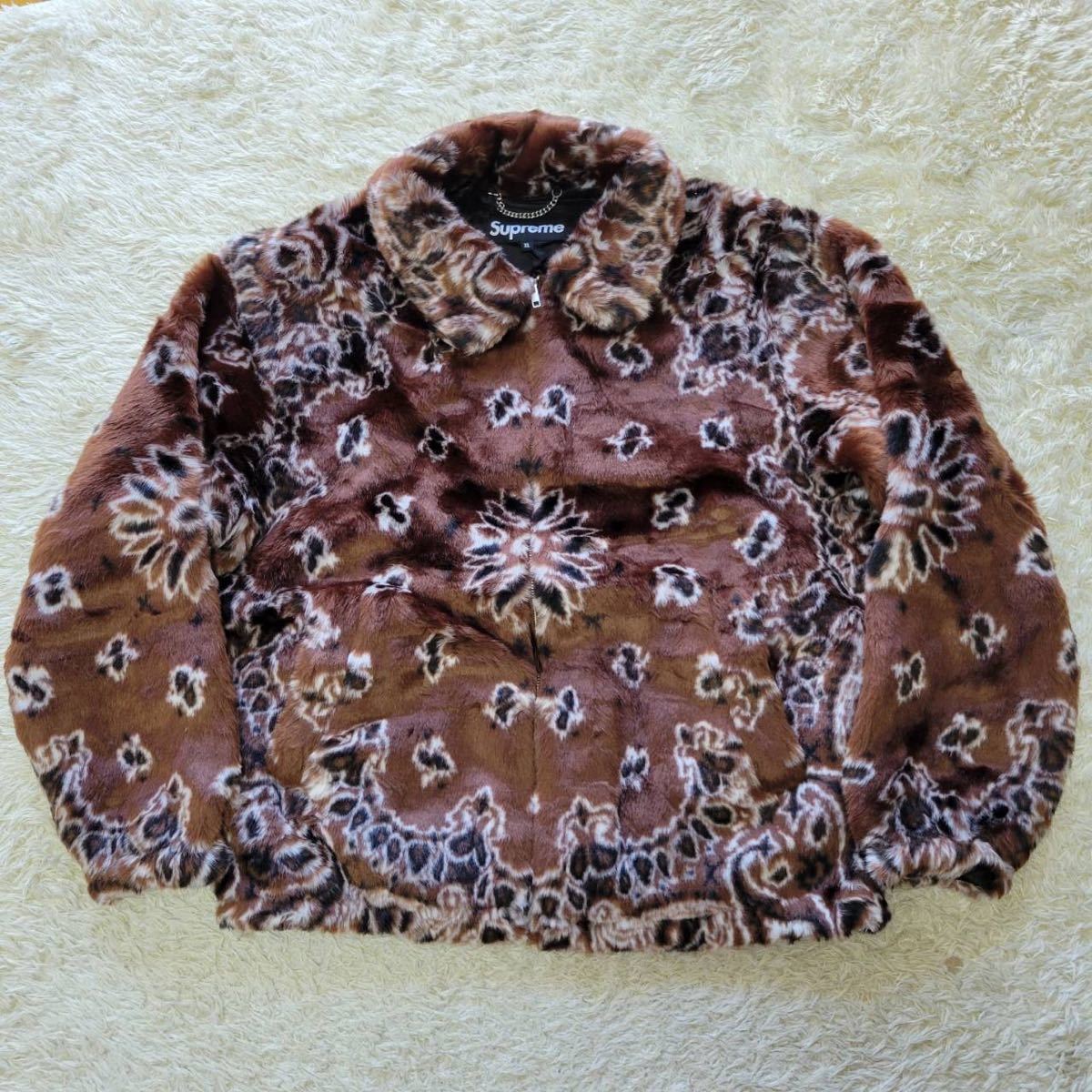 低価格化 XL Supreme Bandana Faux Fur Bomber Jacketシュプリーム