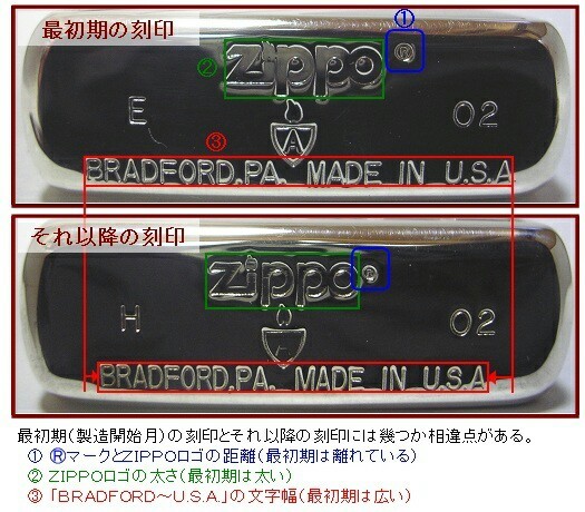 ZIPPO Armor '02 SP ENGINE TURNED STRIPES 最初期 2002年5月製造アーマーモデル E02