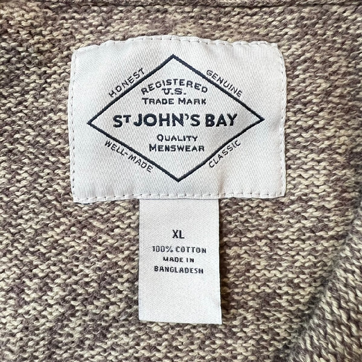 ST JOHN'S BAY ハーフジップ プルオーバー コットン ニット セーター XL / JC PENNEYS ハイネック_画像4