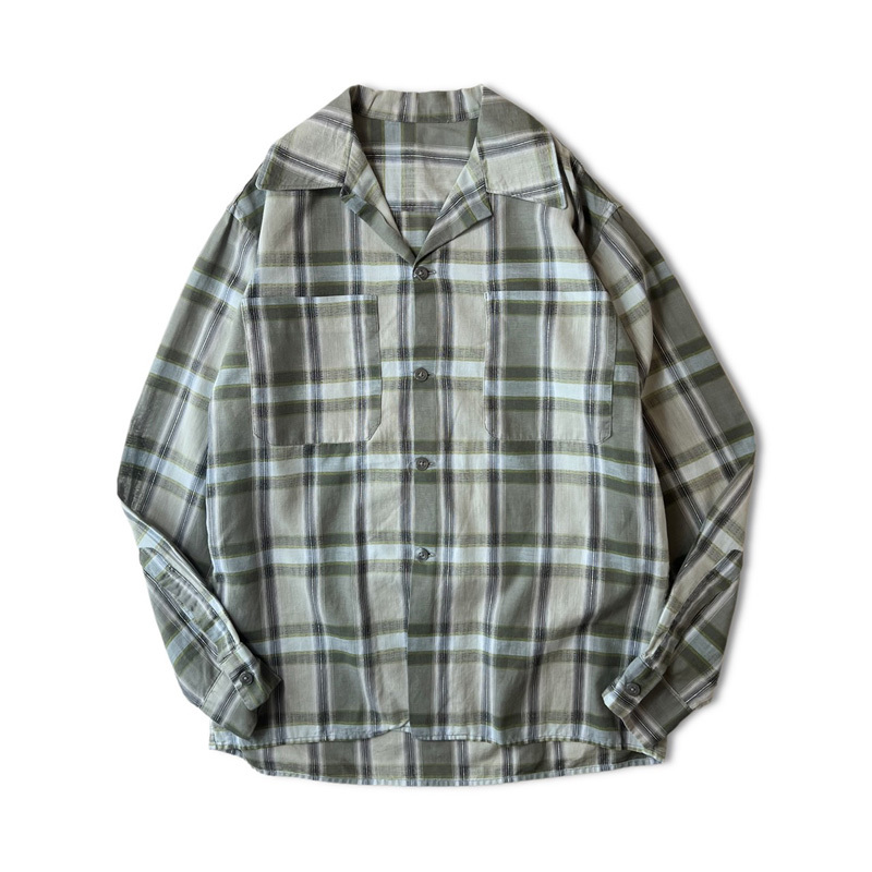 美品 50s CAMPUS オープンカラー ボックス ウールシャツ 50年代 - 3q ...