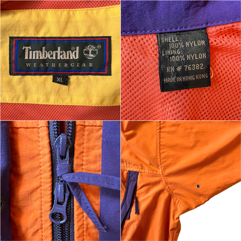 90s Timberland liner attaching nylon mountain parka jacket XL / 90 period Old Timberland man pa orange 