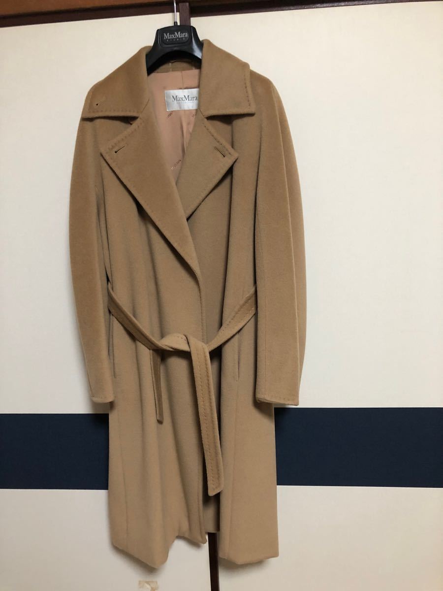 マックスマーラ MaxMara 白タグ ロングコート ロング丈 ベルテッド