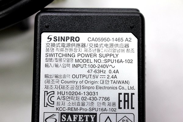 2個入荷 SINPRO ACアダプター ◆ SPU16A-102 / 5V 2.4A/◆ SINPROAC5V01Y_画像2