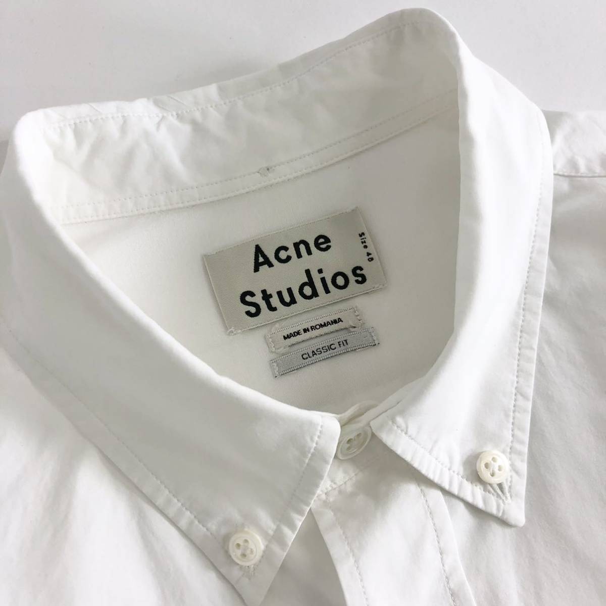 Hj4 Acne Studios アクネステュディオス クラシックフィット ドレスシャツ 長袖シャツ 48（L）ホワイト メンズ 男性用_画像6