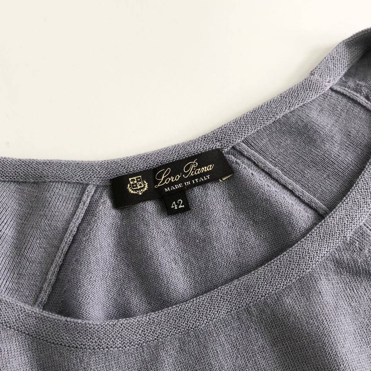 25j5《極美品》Loro Piana ロロピアーナ カシミヤ100% グラデーション ニットセーター 42(LL)パープル レディース 女性用 ニット_画像7