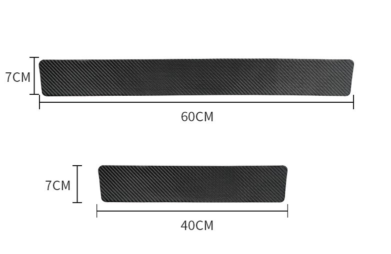 希少限定　夜光目立つ足元　キズ汚れ防止保護　ドアスカッフ　カーボンステッカー　左右前後１セット（４枚）TOYOTA_サイズ画像