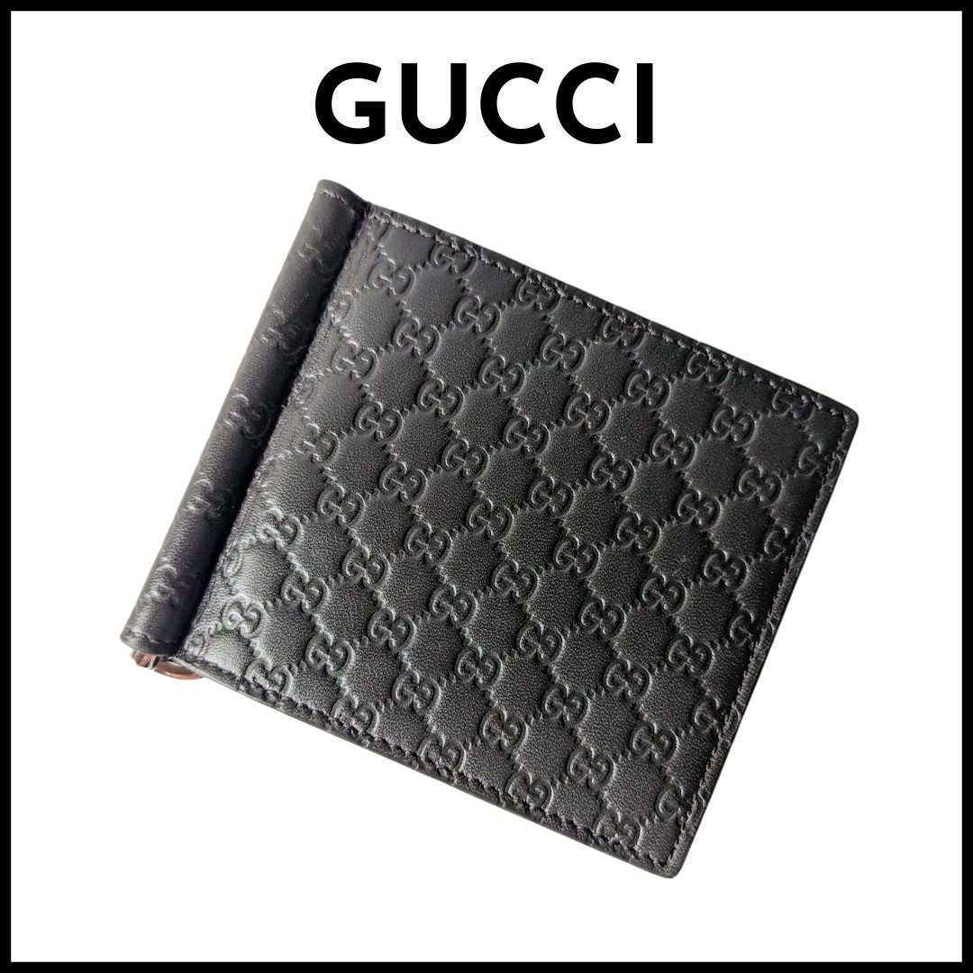 から厳選した GUCCI グッチ GG柄 シマレザー 二つ折り財布 レザー