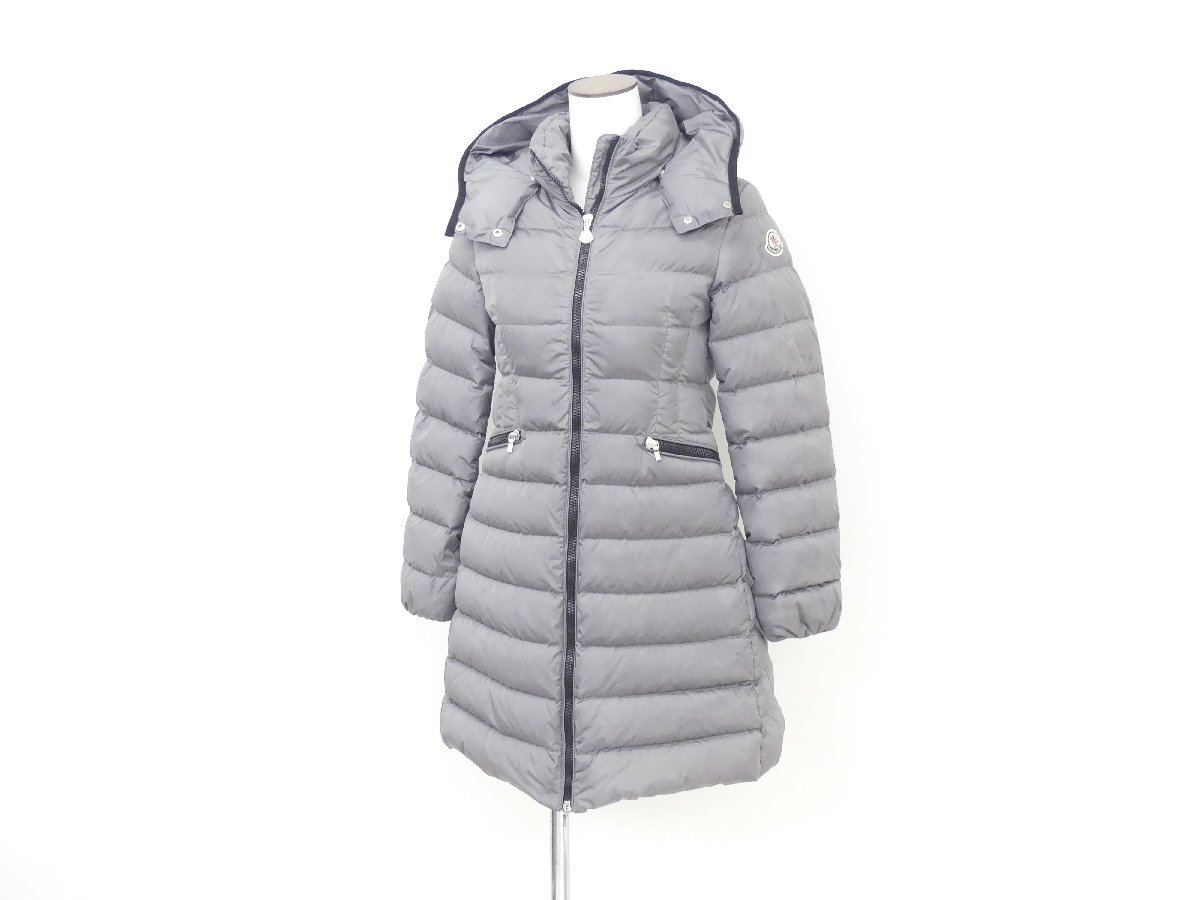 送料込 MONCLER ロングダウンコート CHARPAL 12A グレー ナイロン