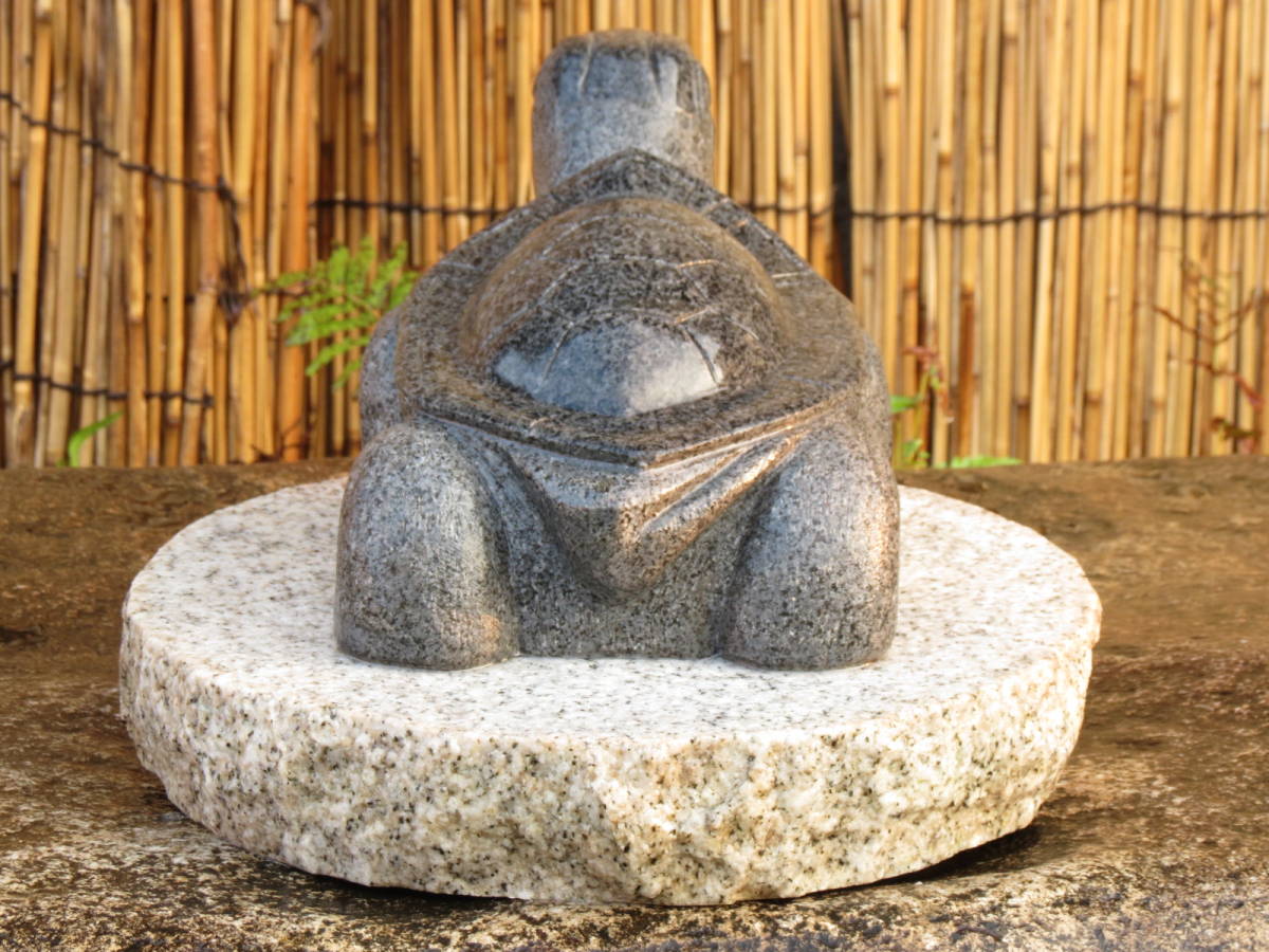  turtle ( pedestal attaching ) turtle length 26.5. gross weight 15.5. garden stone .. stone 