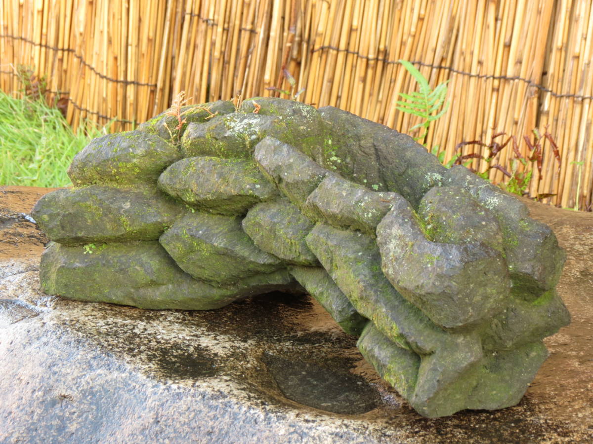  stone pot length 55. weight 13.5. plant pot garden stone Kyushu production natural stone 