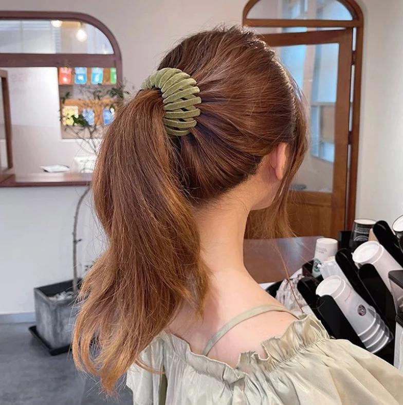 ヘアクリップ ポニーテール 団子 ヘアアレンジ まとめ髪 韓国 ブラウンの画像7