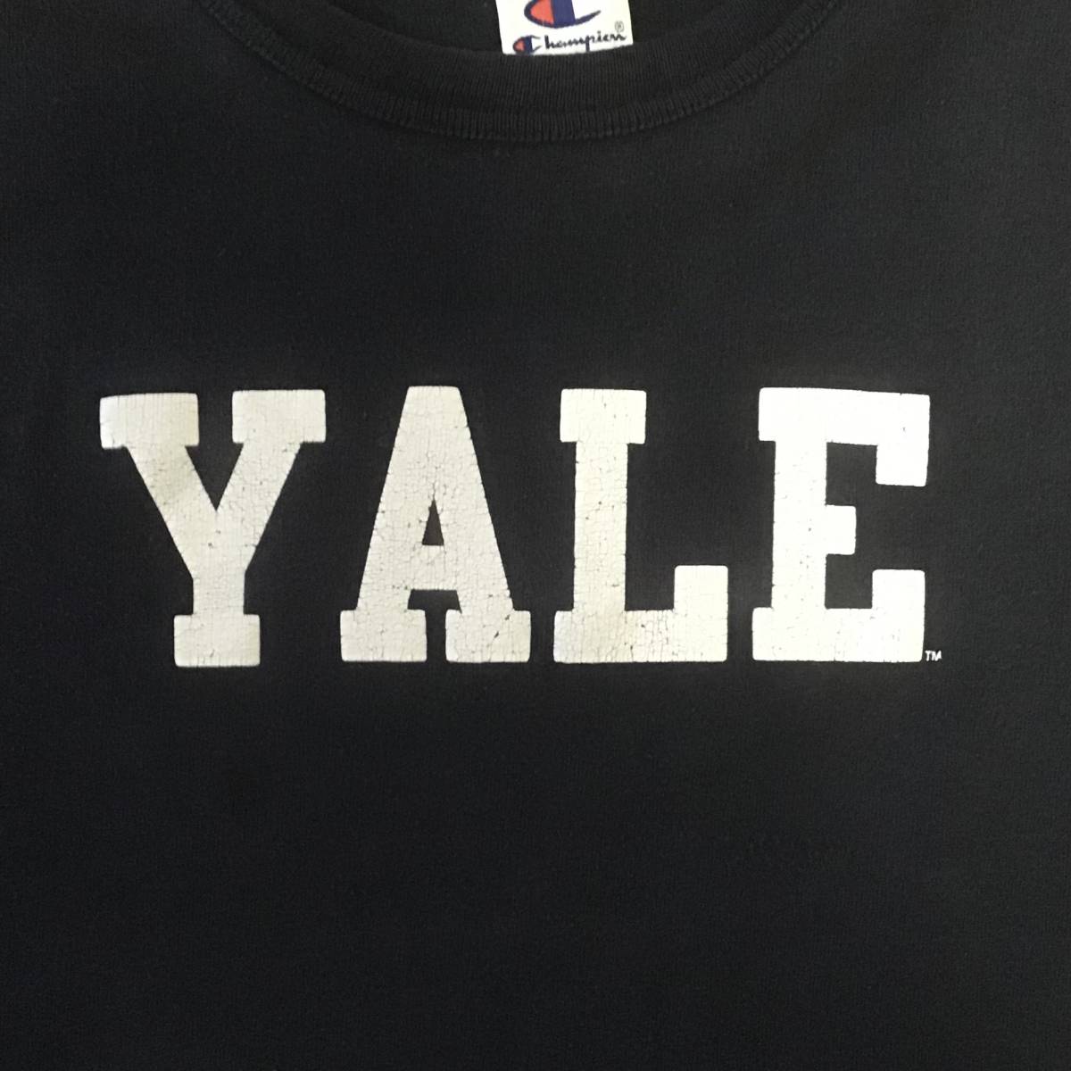90s 上良品 Champion 希少 YALE 刺繍 トリコ ビンテージ T-Shirt USA製