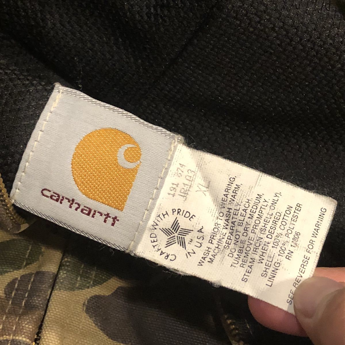 USA製 CARHARTT カーハート アクティブジャケット カモ柄 XL ダック