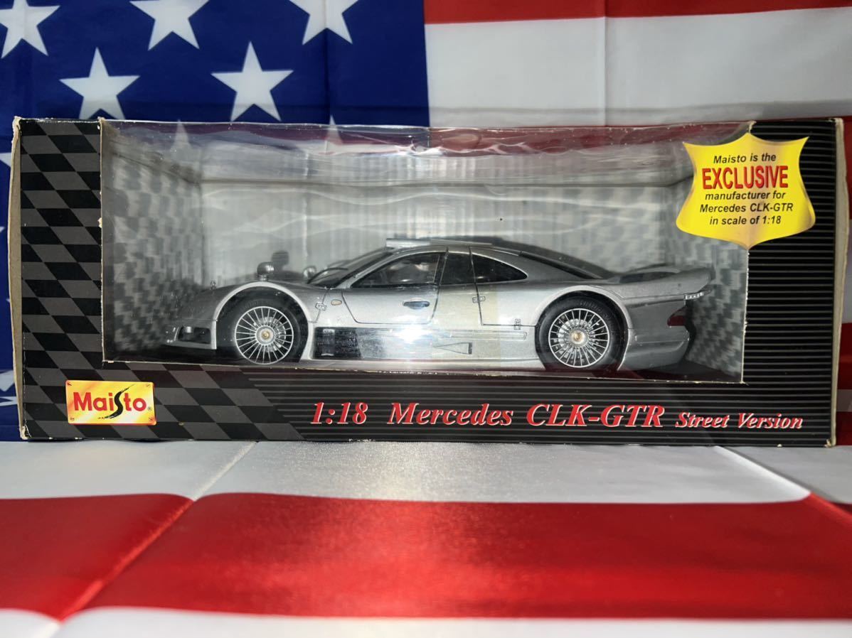1/18 1997 メルセデス ベンツ CLK GTR AMG ストリート バージョン シルバー Mercedes Benz Street Version maisto