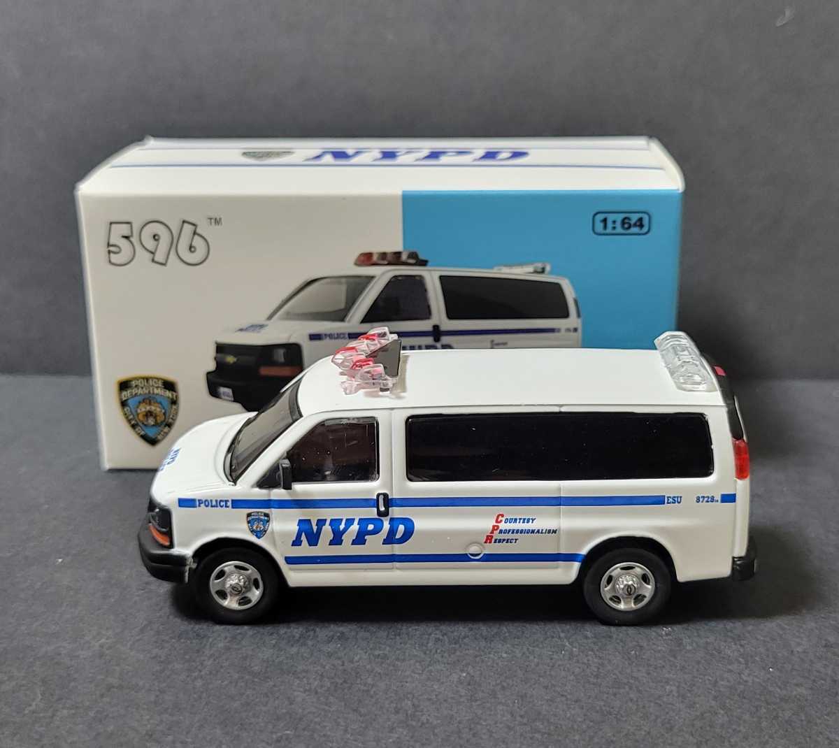 1/64 596model ミニカー シボレー エクスプレス NYPD パトカー