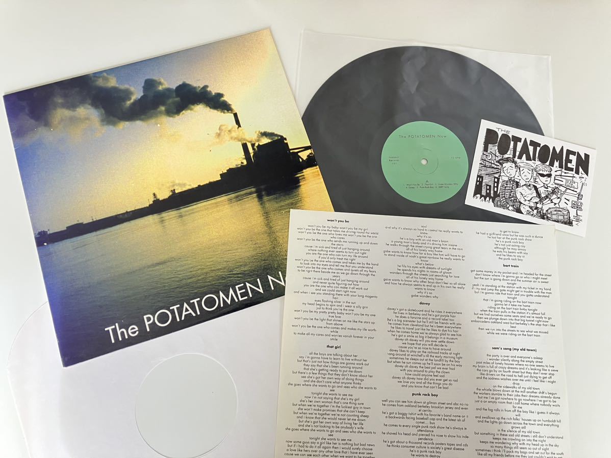 The POTATOMEN / Now LP LOOKOUT RECORDS Lookout101 カリフォルニアインディPUNK,95年1stフル,歌詞ライナー,ポストカードあり_画像3