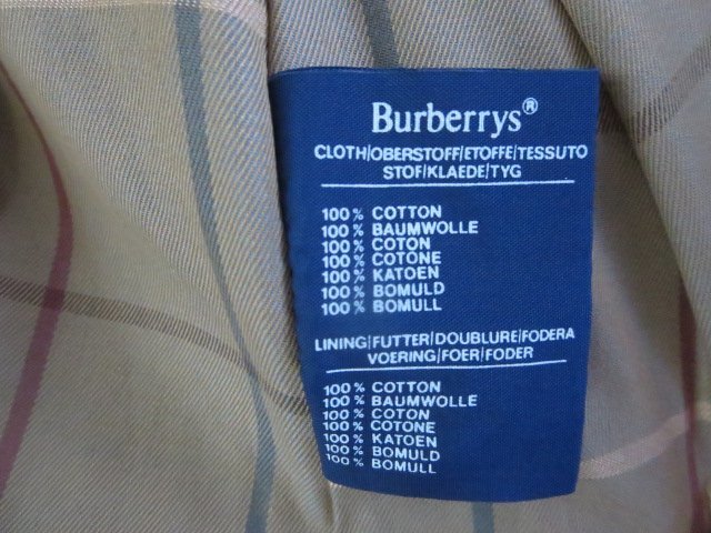 最高品質 ヴィンテージUK製Burberrysバーバリー トレンチコート 綿