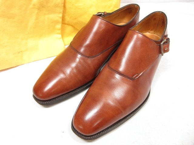 ■HH美品【ジョンロブ JOHN LOBB】VALE ベイル プサイドストラップシューズ 靴 (メンズ) size6.5D8000 チェスナットミスティ ★8MZA1334★