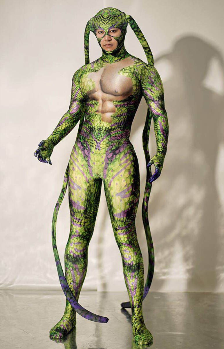  pursuit shipping # for man for women full body cosplay .. green Monstar # skinny Jump suit man woman costume play clothes 639