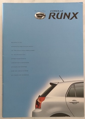 カローラ　ランクス　(ZZE123, NZE121, NZE124)　車体カタログ　'01年12月　COROLLA RUNX　古本・即決・送料無料　管理№ 4922B