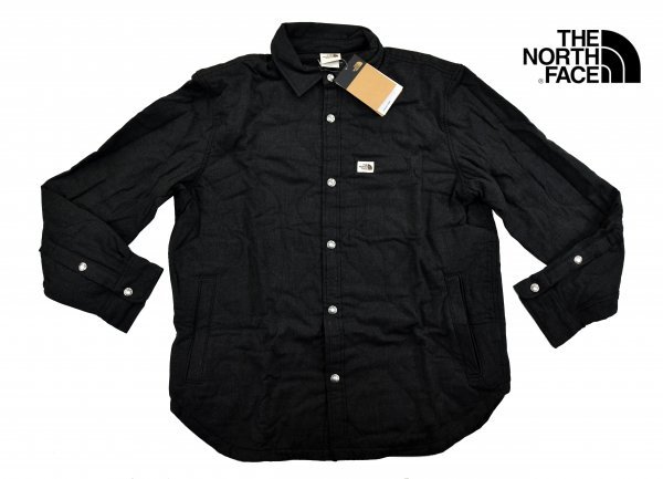 送料無料1★The North Face★ノースフェイス Quilted オーバーシャツ size:L ブラック/アスファルトグレイ