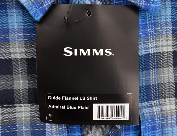 防寒★Simms★シムス Guide Flannel 長袖シャツ size:S アドミラルブループレイド_画像2
