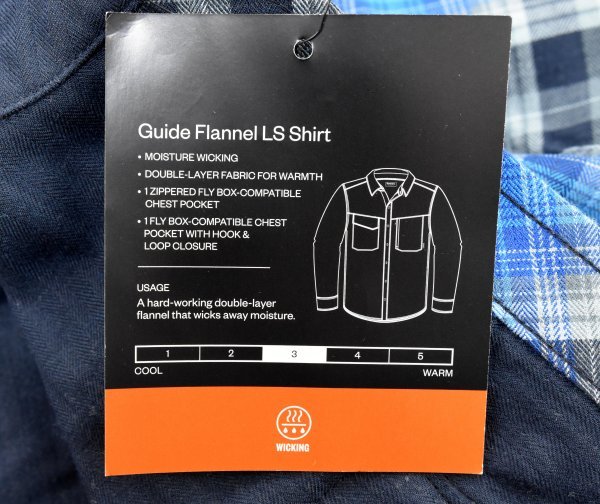 防寒★Simms★シムス Guide Flannel 長袖シャツ size:S アドミラルブループレイド_画像3