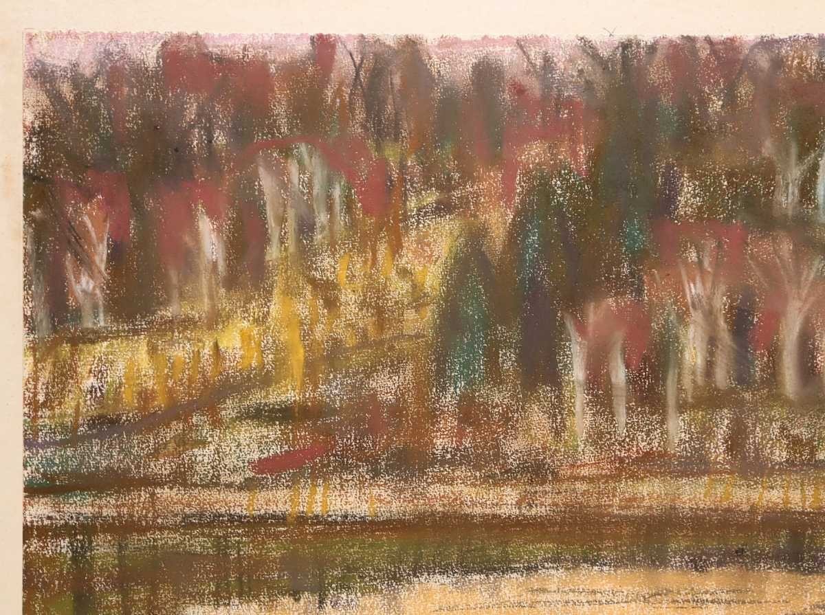 真作 我妻碧宇 日本画「池畔」画 8号 山形県出身 白土会 真作 我妻碧宇 日本画「池畔」画 8号 山形県出身 白土会