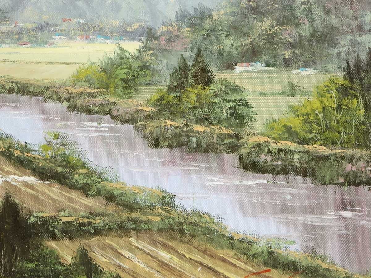 真作 岩崎千明 1990年 油彩「アルプス風景」画寸F10 愛知県出身 真作 岩崎千明 1990年 油彩「アルプス風景」画寸F10 愛知県出身