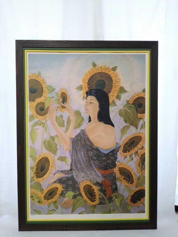 真作 工藤村正 大判シルクスクリーン「ひまわり」画寸 67cm×92cm 真作 工藤村正 大判シルクスクリーン「ひまわり」画寸 67cm×92cm