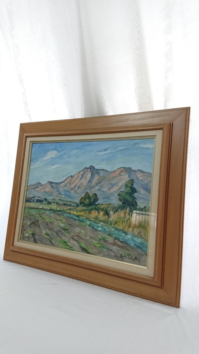  genuine work rice field slope . oil painting [. pieces peak mountain .. autumn ]. size 53cm×41cm P10 Tokyo Metropolitan area .. one water .... member mountain .. ream become . pieces peak ... spread rice field field. work 1797