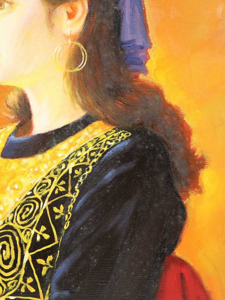 鶴村義美 黒い服の女 絵画 F6 展示保管品 美品 中古 美術品 油彩 鶴村義美 黒い服の女 絵画 F6 展示保管品 美品 中古 美術品 油彩