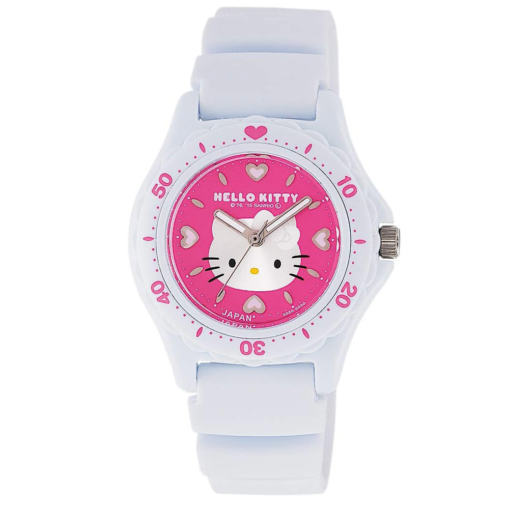  Citizen wristwatch Hello Kitty waterproof urethane belt made in Japan 0027N002 pink / white 4966006066531/ free shipping 
