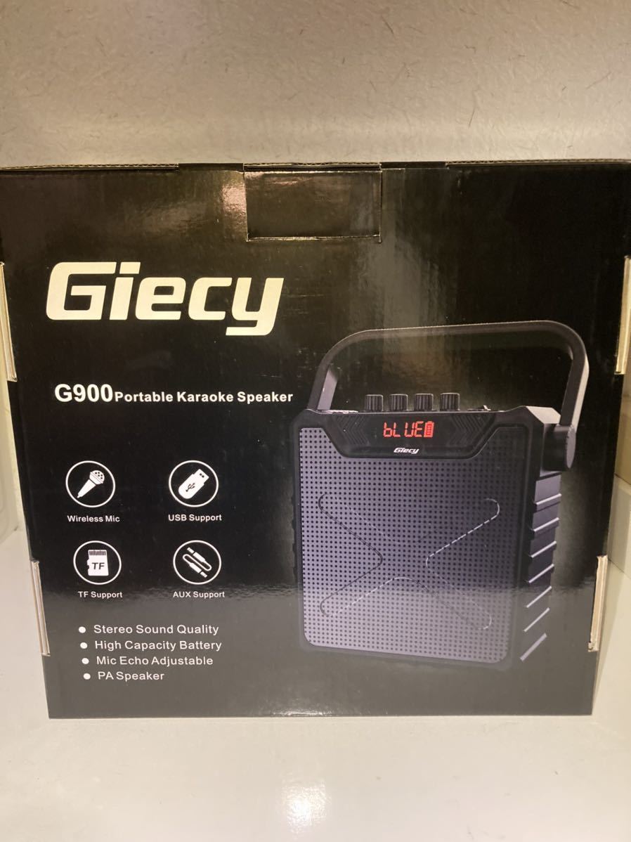 Giecy カラオケスピーカー ワイヤレスマイク2本セット