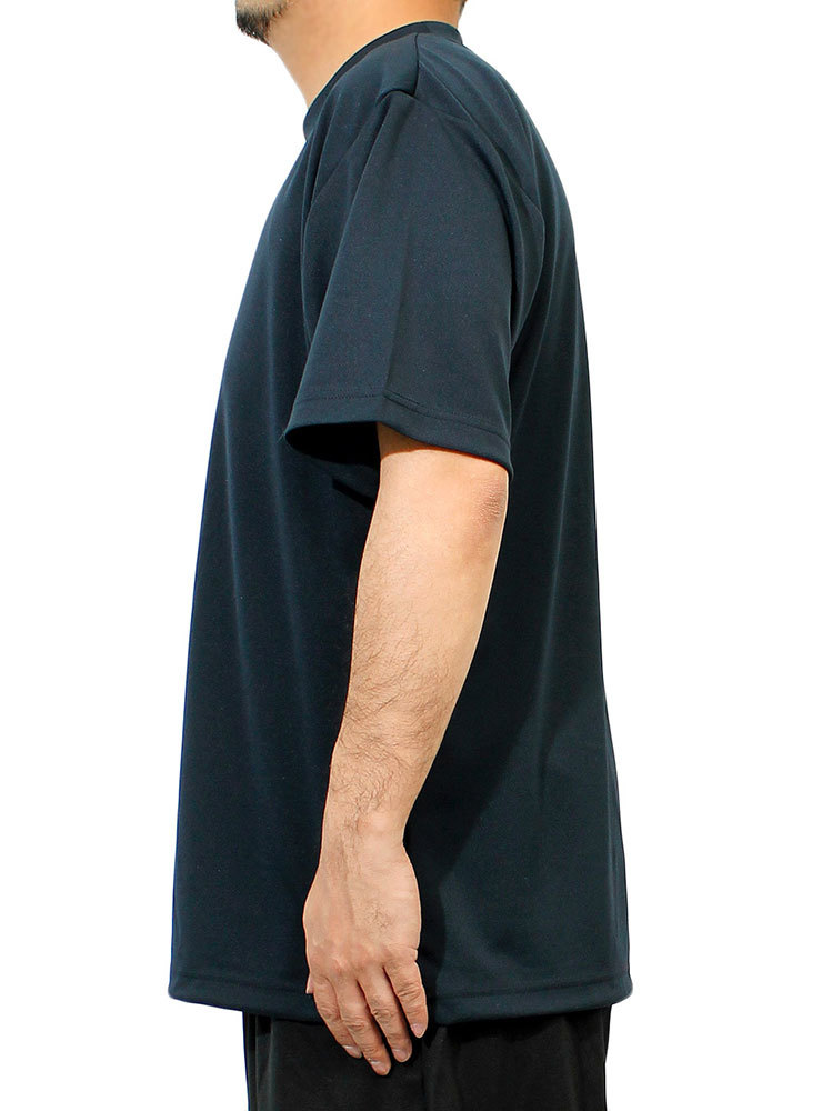 【新品】 7L ネイビー Tシャツ メンズ 大きいサイズ 半袖 吸汗速乾 ドライ メッシュ UVカット 無地 クルーネック カットソー_画像4