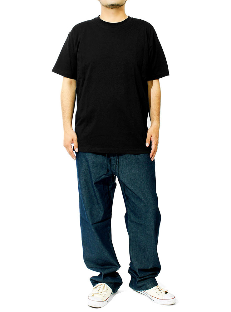 【新品】 XXXL ブラック Tシャツ メンズ 大きいサイズ 半袖 クルーネック オープンエンド マックスウェイト 無地 カットソ_画像3