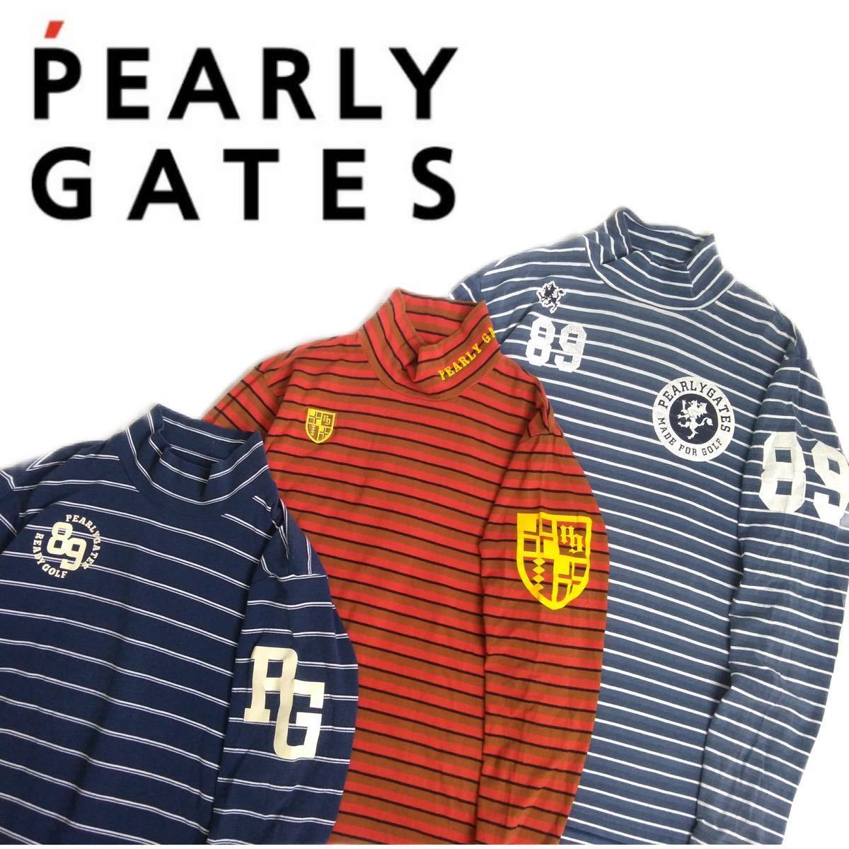 美品 最高級 豪華3点 PEARLY GATES 蓄熱保温 ストレッチ モックネック