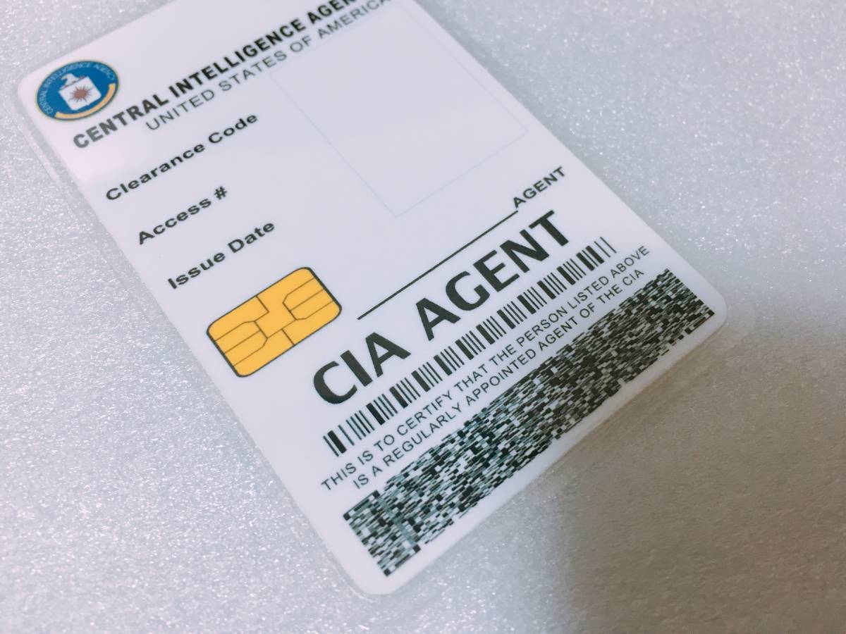 * America popular Spy movie drama goods bar nno-tis origin Spy. reverse .CIA manner ID card blank ( blank ) type *