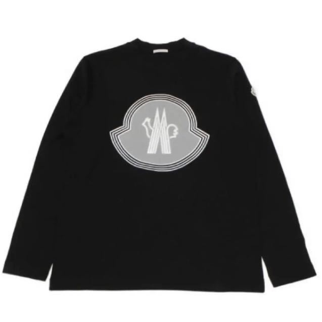 ★最新作★ MONCLER 長袖Tシャツ Ｌ　ロンT スウェット トレーナー ブラック ワッペン ロゴ モンクレール 国内正規品 入手困難 完売品_画像1