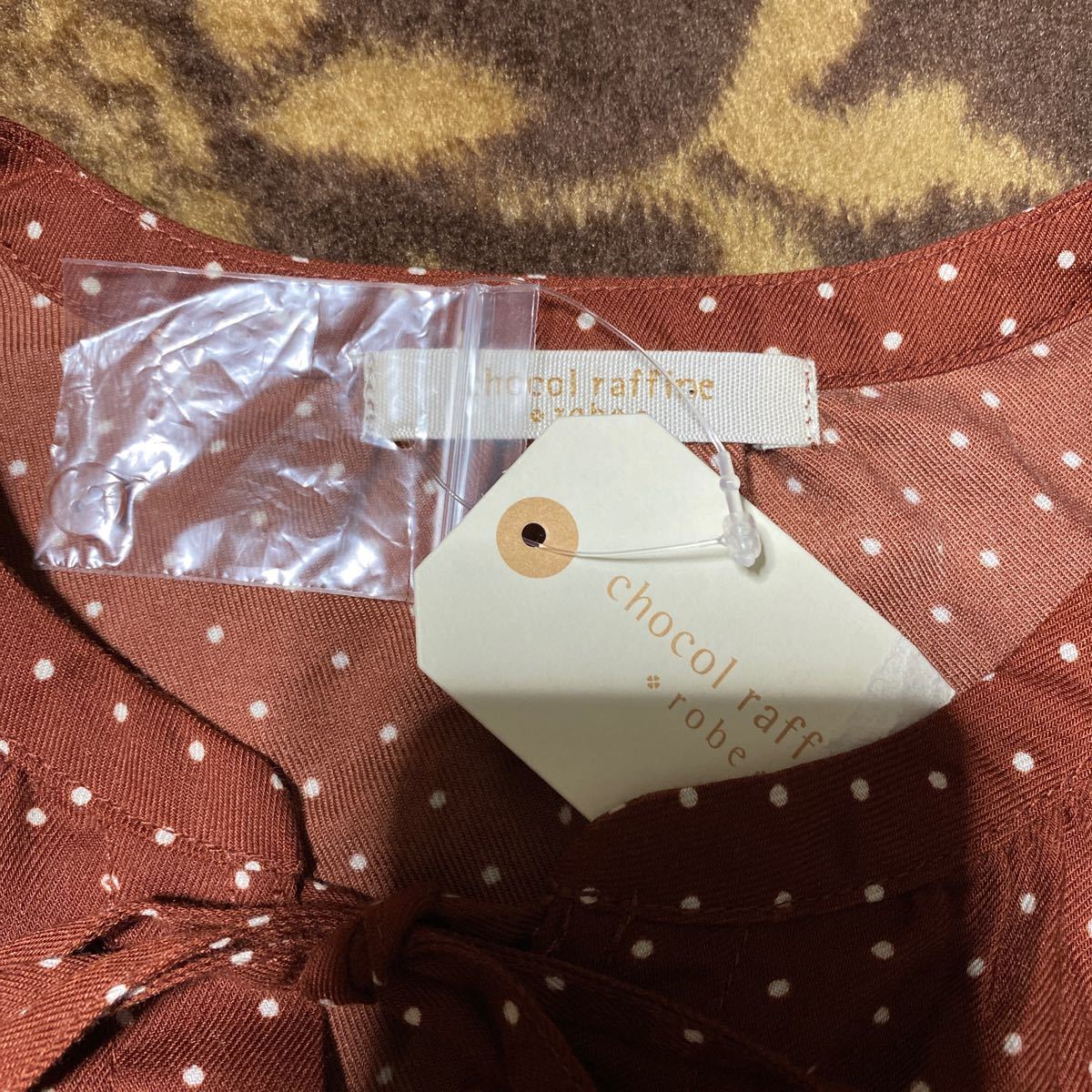 chocol raffine robe ドット柄 ロングワンピース ブラウン F chocol raffine robe ドット柄 ロングワンピース ブラウン F