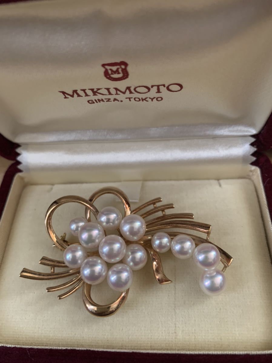 美品 MIKIMOTO ミキモト 10珠ブローチ K14刻印 | incalake.com