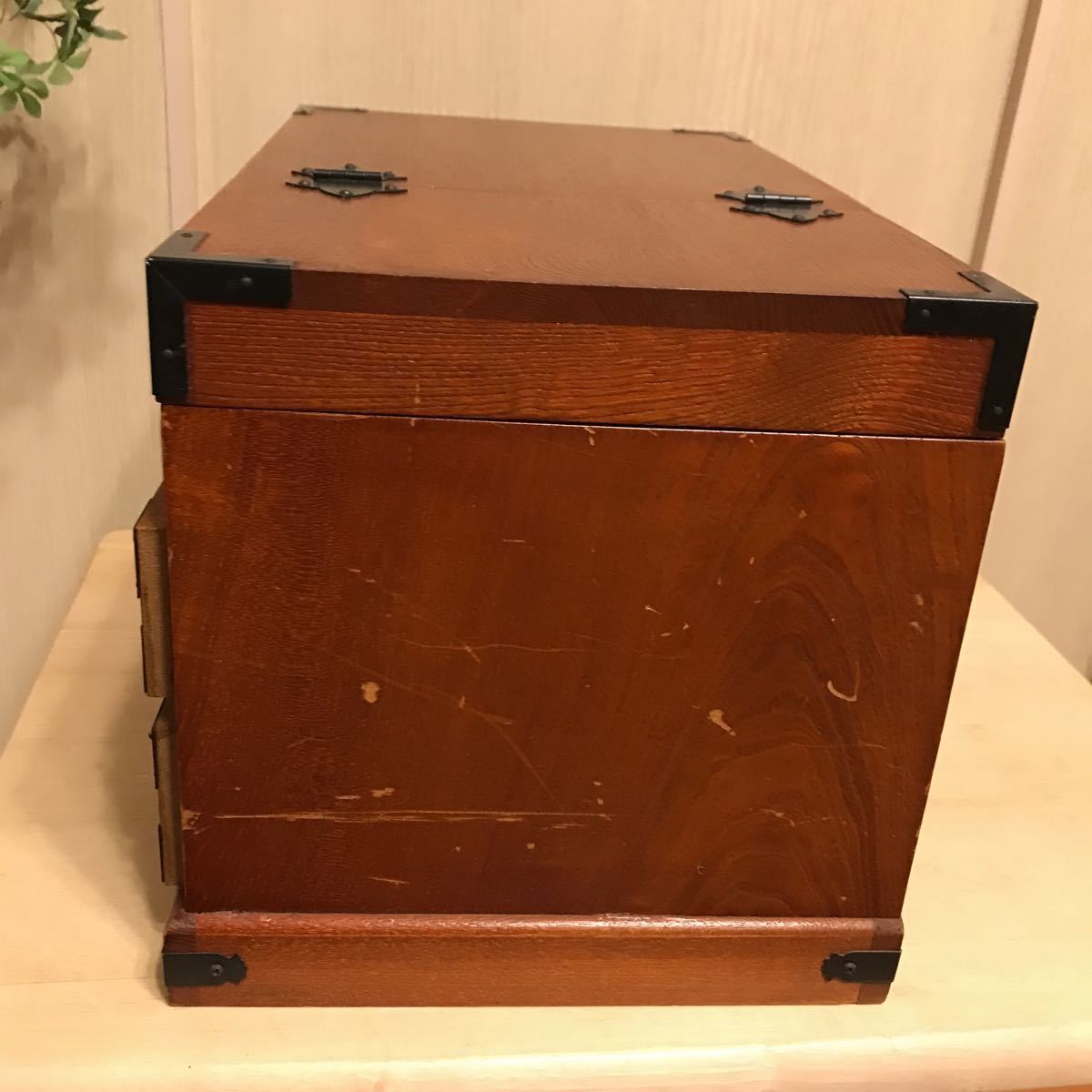  antique | retro sewing box old .. drawer small articles go in peace furniture . needle box old tool nationwide free shipping!1015-7