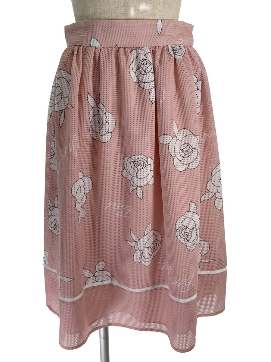 エムズグレイシー スカート フラワープリントメッシュスカート 花柄 36_画像1