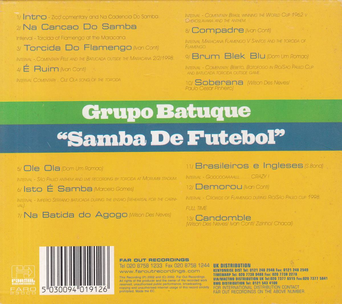 輸 Grupo Batuque Samba De Futebol◆規格番号■FAROO-23◆送料無料■即決●交渉有_画像2
