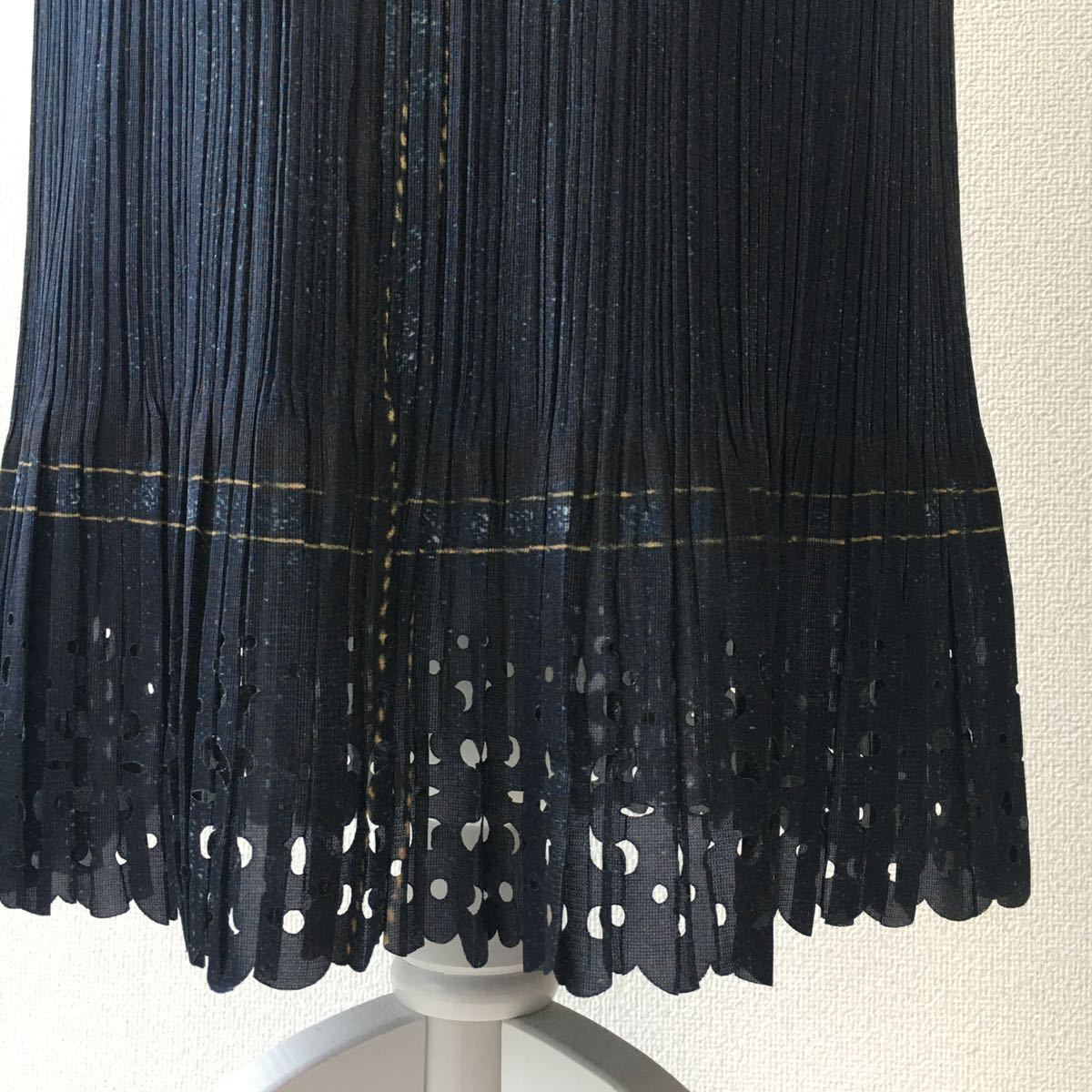 美品 PLEATS PLEASE プリーツプリーズ デニム プリント スカート
